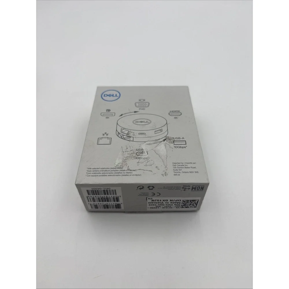 Dell DA300 6-in-1 USB-C Mobile Multi Port Adapter 0X15JK Black Hub